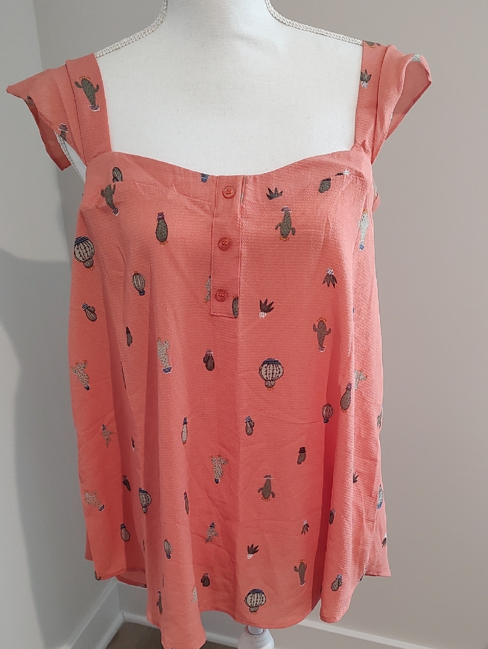 Boho Caucus Novelty Print Crepe Top  Streetwear Effortless Casual Quirky Bright